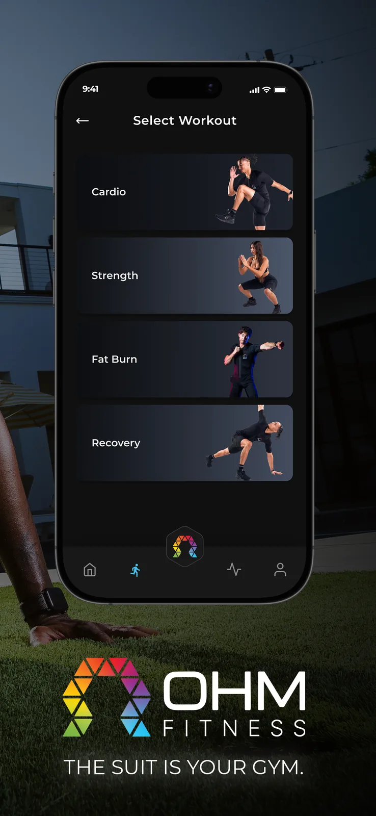 OHM Fitness app screen 1